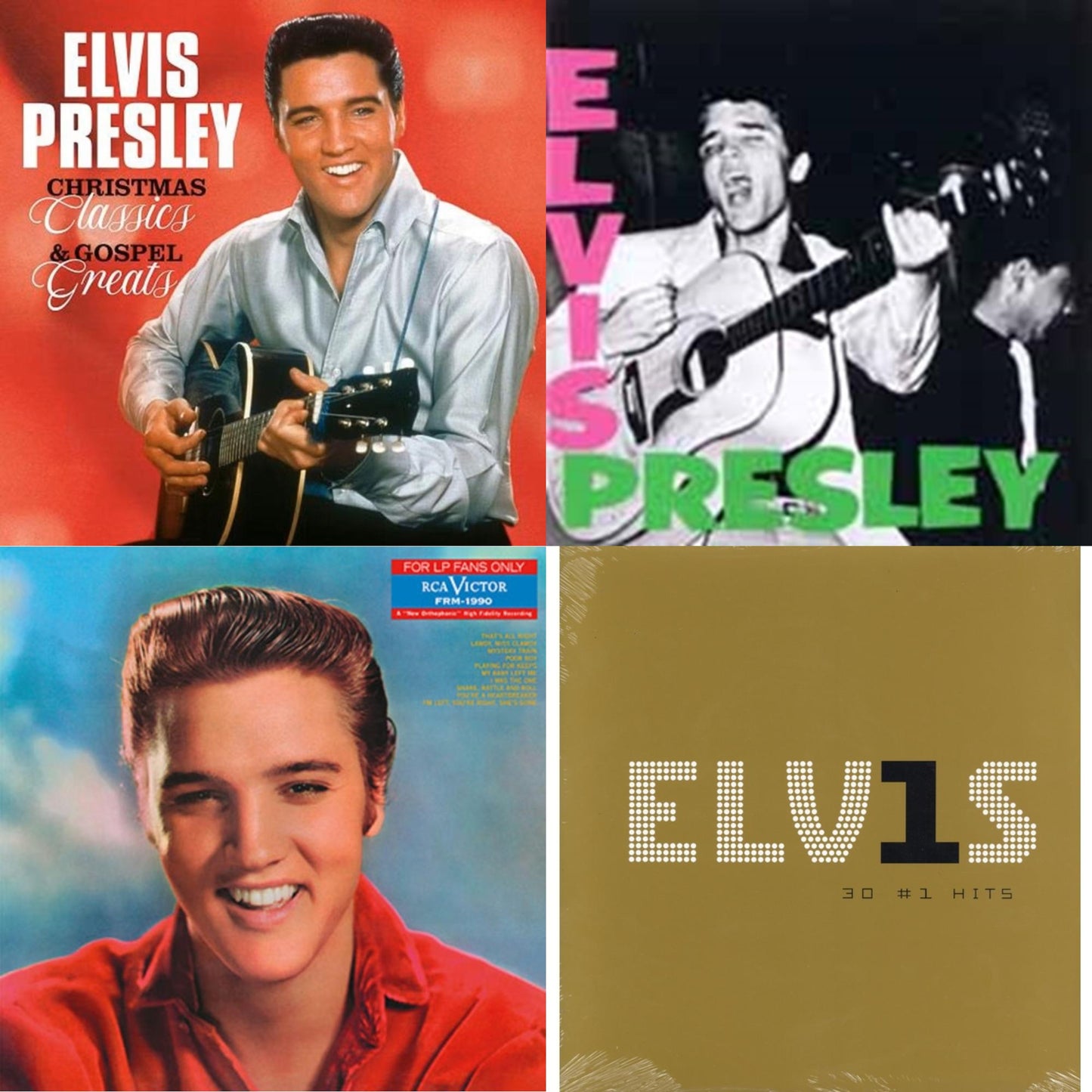 Christmas Classics & Gospel Greats (Ams Exclusive) (Snowy White LP Vinyl) & For LP Fans Only (Translucent Blue Vinyl/180G) & Elvis Presley & Elvis 30 #1 Hits (2LP/180G)