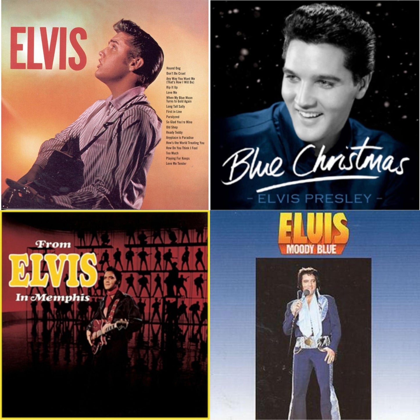 This is a 4 CD SKU bundle.
1.This CD is brand new.Format: CDMusic Style: CountryThis item's title is: ElvisArtist: Elvis PresleyLabel: SONY SPECIAL MARKETINGBarcode: 886974785620Release Date: 2/2/2009
2.This CD is brand new.