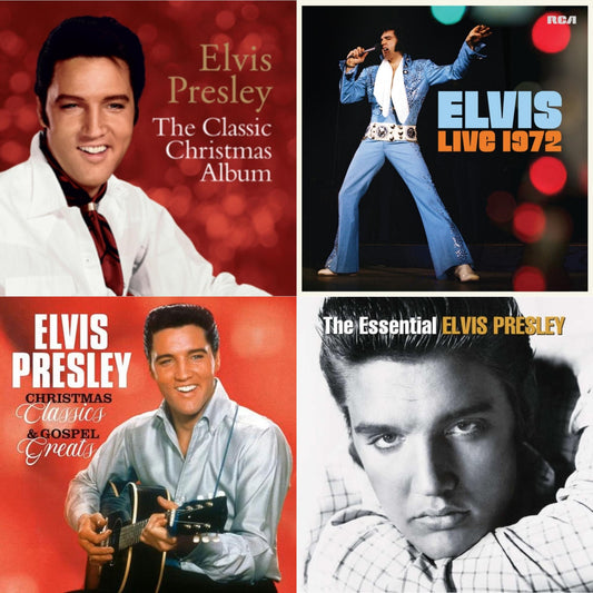 Classic Christmas Album & Elvis Live 1972 (2LP) & Christmas Classics & Gospel Greats (Ams Exclusive) (Snowy White LP Vinyl) & Essential Elvis Presley