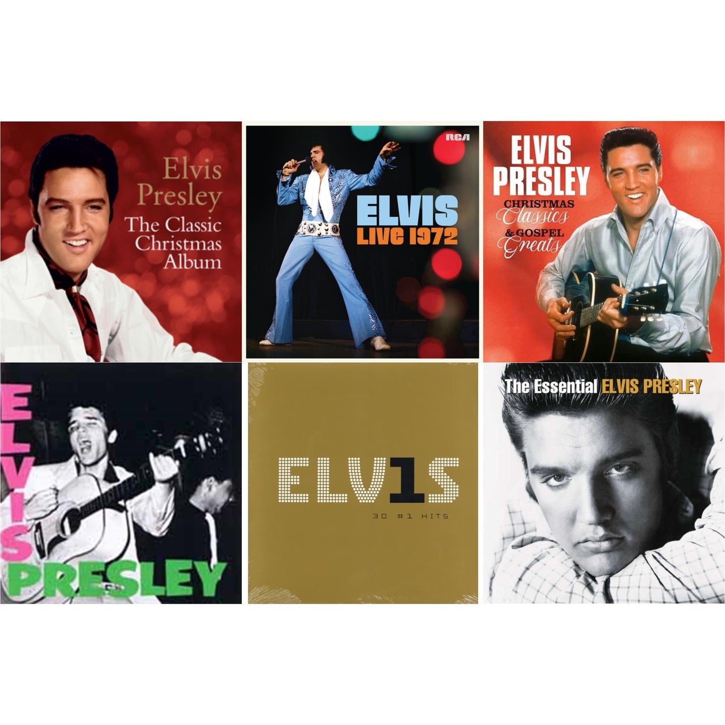 Classic Christmas Album & Elvis Live 1972 (2LP) & Christmas Classics & Gospel Greats (Ams Exclusive) (Snowy White LP Vinyl) & Elvis Presley & Elvis 30 #1 Hits (2LP/180G) & Essential Elvis Presley