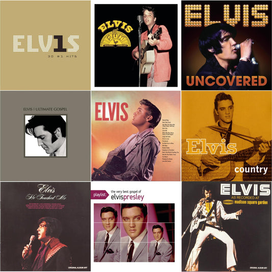 Elvis 30 #1 Hits & Elvis At Sun & Uncovered & Elvis Ultimate Gospel & Elvis & Elvis Country & He Touched Me & Playlist: Very Best Gospel Of Elvis Presley & Elvis As Recorded At Madison Square Garden