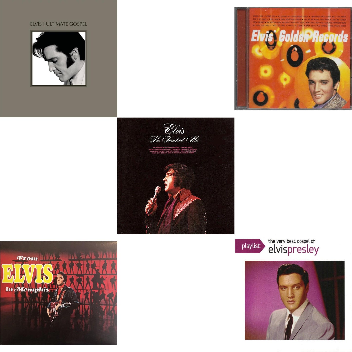 Elvis Ultimate Gospel & From Elvis In Memphis & He Touched Me & Elvis Golden Records & Playlist: Very Best Gospel Of Elvis Presley