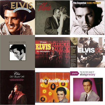Great Country Songs & Love Elvis & Essential Elvis Presley & Elvis Ultimate Gospel & From Elvis In Memphis & Elvis 56 & He Touched Me & Elvis Golden Records & Playlist: Very Best Gospel Of Elvis Presley