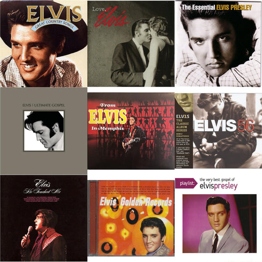 Great Country Songs & Love Elvis & Essential Elvis Presley & Elvis Ultimate Gospel & From Elvis In Memphis & Elvis 56 & He Touched Me & Elvis Golden Records & Playlist: Very Best Gospel Of Elvis Presley