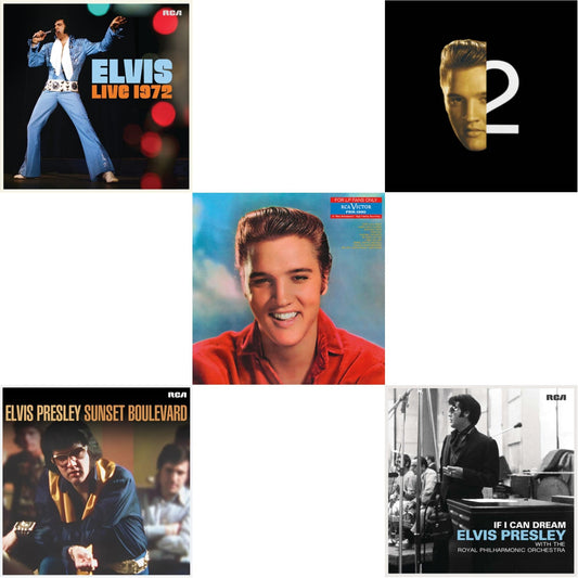 Elvis Live 1972 (2LP) & Sunset Boulevard (2LP) & For LP Fans Only (Translucent Blue Vinyl/180G) & 2Nd To None (Gold Vinyl/180G/2LP) & If I Can Dream: Elvis Presley With The Royal Philharmonic Orchestra (2LP/180G)