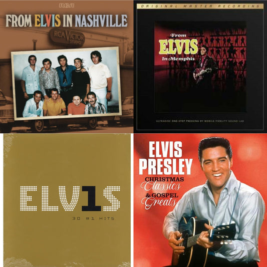 From Elvis In Nashville (2LP) & From Elvis In Memphis (2LP/180G/45RPM Supervinyl Ultradisc One-Step/Original Masters/Limited) & Christmas Classics & Gospel Greats (Ams Exclusive) (Snowy White LP Vinyl) & Elvis 30 #1 Hits (2LP/180G)