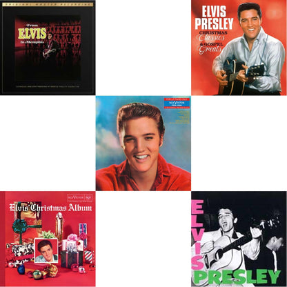 Elvis Presley - Elvis' Christmas Album & From Elvis In Memphis (2LP/180G/45RPM Supervinyl Ultradisc One-Step/Original Masters/Limited) & Christmas Classics & Gospel Greats (Ams Exclusive) (Snowy White LP Vinyl) & For LP Fans Only (Translucent Blue