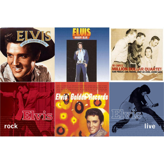 Great Country Songs & Moody Blue & Complete Million Dollar Quartet & Elvis Rock & Elvis Golden Records & Elvis Live