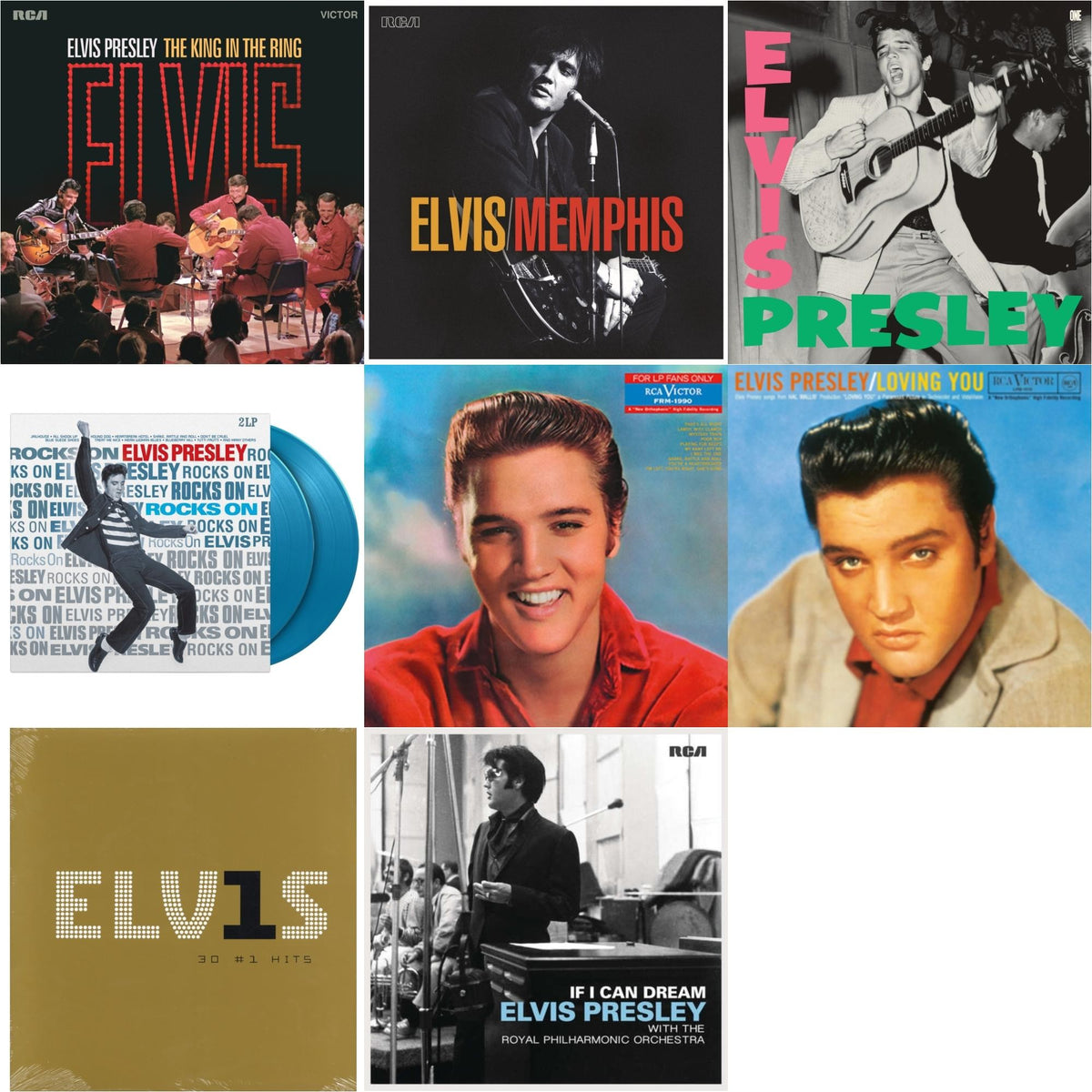 King In The Ring (2LP/140G/Dl Code) & Memphis (2LP) & Debut Album (Limited Edition) & Rocks On (2LP/180G/Solid Blue Vinyl) & For LP Fans Only (Translucent Blue Vinyl/180G) & Loving You (Translucent Yellow LP Vinyl/180G) & Elvis 30 #1 Hits (2LP/180G)