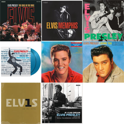 King In The Ring (2LP/140G/Dl Code) & Memphis (2LP) & Debut Album (Limited Edition) & Rocks On (2LP/180G/Solid Blue Vinyl) & For LP Fans Only (Translucent Blue Vinyl/180G) & Loving You (Translucent Yellow LP Vinyl/180G) & Elvis 30 #1 Hits (2LP/180G)