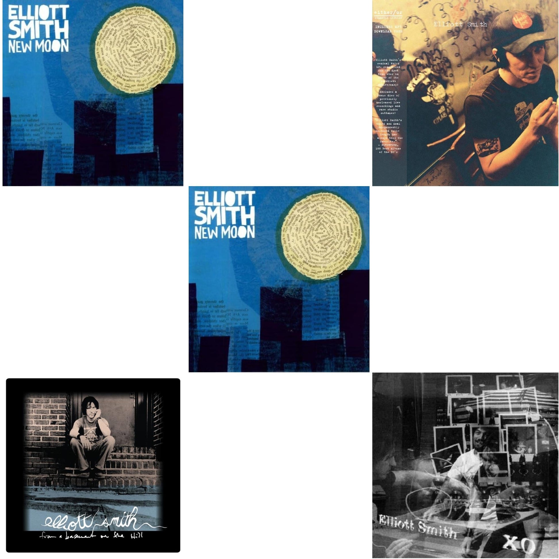 This is a 5 LP Vinyl SKU bundle.
1.This LP Vinyl is brand new.Format: LP VinylMusic Style: AcousticThis item's title is: New MoonArtist: Elliott SmithLabel: KILL ROCK STARSBarcode: 759656045513Release Date: 5/1/2009
2.This LP Vinyl is brand new.