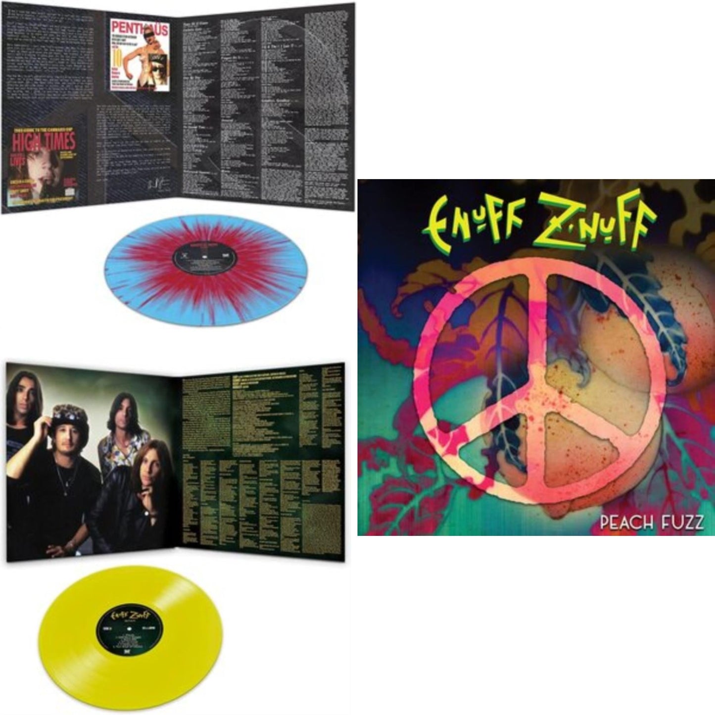 1985 (Blue & Red Starburst LP Vinyl) & Peach Fuzz (Peach LP Vinyl) & Seven (Yellow LP Vinyl/Reissue)