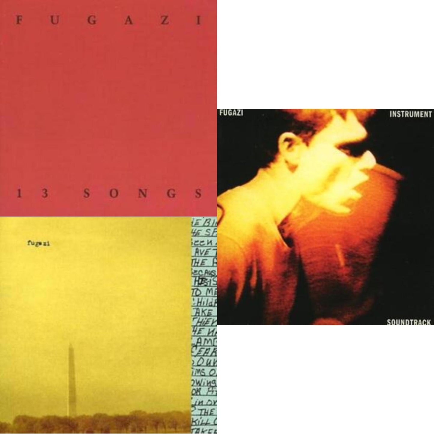 This is a 3 CD SKU bundle.
1.This CD is brand new.Format: CDMusic Style: HardcoreThis item's title is: 13 SongsArtist: FugaziLabel: Rock/PopBarcode: 718750734020Release Date: 1/1/2015
2.This CD is brand new.