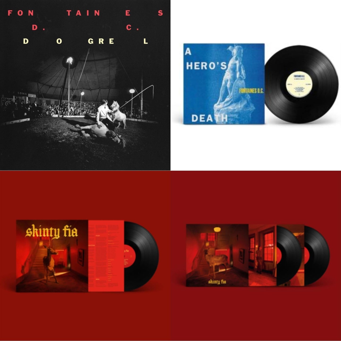 This is a 4 LP Vinyl SKU bundle.
1.This LP Vinyl is brand new.Format: LP VinylMusic Style: Indie RockThis item's title is: DogrelArtist: Fontaines D.C.Label: PARTISAN RECORDSBarcode: 720841216612Release Date: 4/26/2019
2.This LP Vinyl is brand new.