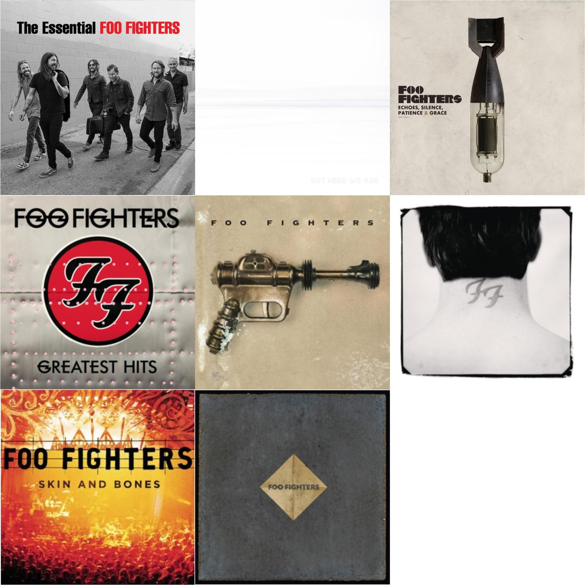 Essential Foo Fighters & But Here We Are (White LP Vinyl) & Echoes Silence Patience & Grace & Greatest Hits (2LP/Dl Card/Gatefold) & Foo Fighters (Dl Card) & There Is Nothing Left To Lose (2LP/Dl Card) & Skin & Bones (2LP/Dl Card) & Concrete