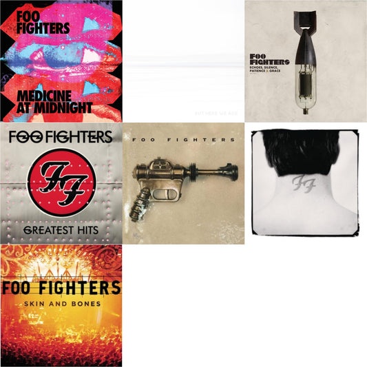 Medicine At Midnight (140G) & But Here We Are (White LP Vinyl) & Echoes Silence Patience & Grace & Greatest Hits (2LP/Dl Card/Gatefold) & Foo Fighters (Dl Card) & There Is Nothing Left To Lose (2LP/Dl Card) & Skin & Bones (2LP/Dl Card)