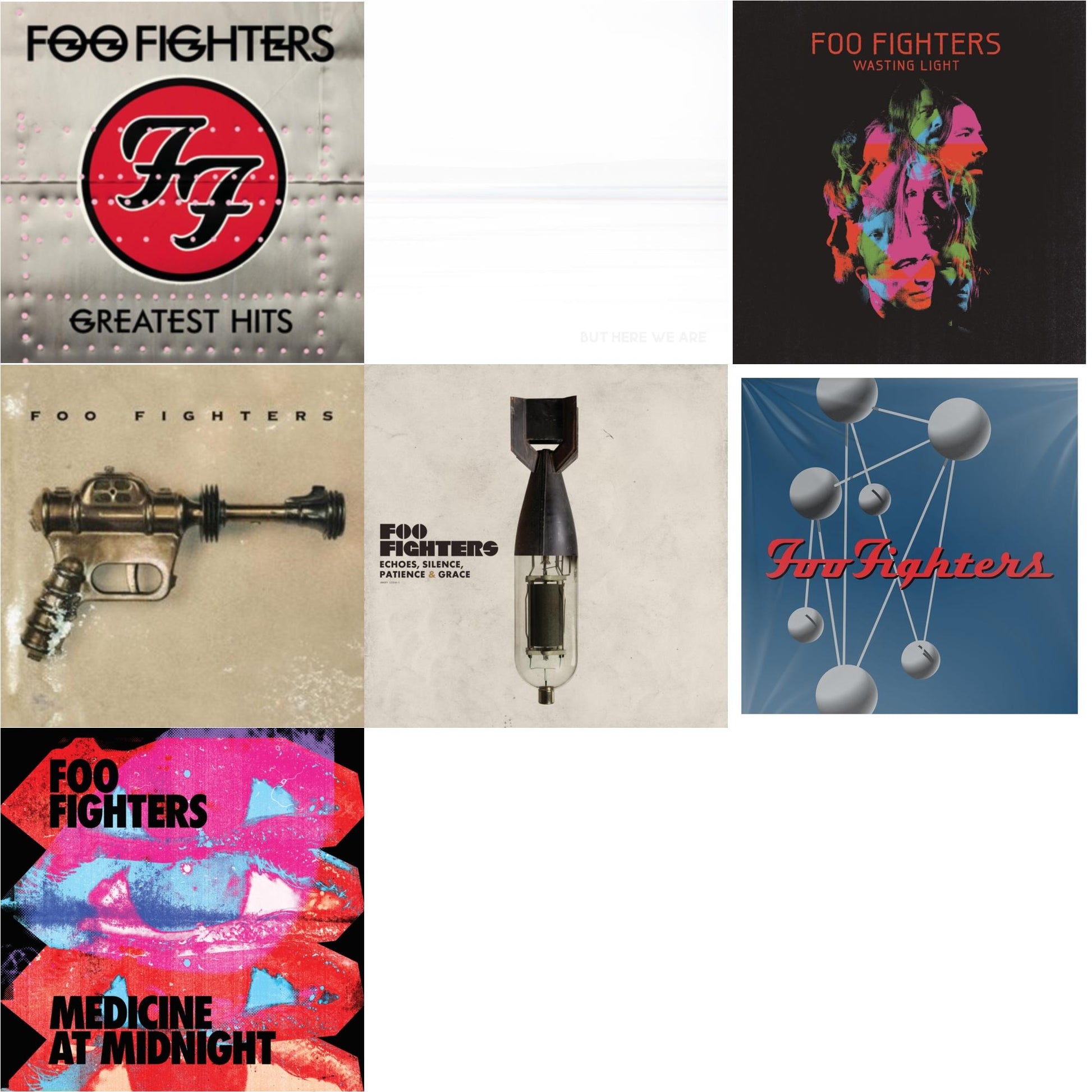 This is a 7 LP Vinyl SKU bundle.
1.This LP Vinyl is brand new.Format: LP VinylMusic Style: Alternative RockThis item's title is: Medicine At Midnight (140G)Artist: Foo FightersLabel: RCABarcode: 194397883619Release Date: 2/5/2021
2.This LP Vinyl is brand new.