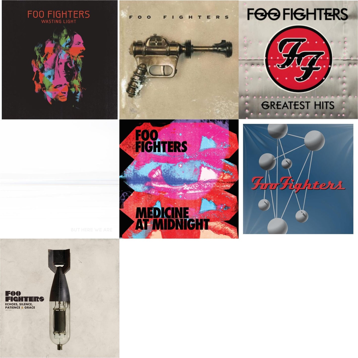 This is a 7 LP Vinyl SKU bundle.
1.This LP Vinyl is brand new.Format: LP VinylMusic Style: Alternative RockThis item's title is: Medicine At Midnight (140G)Artist: Foo FightersLabel: RCABarcode: 194397883619Release Date: 2/5/2021
2.This LP Vinyl is brand new.