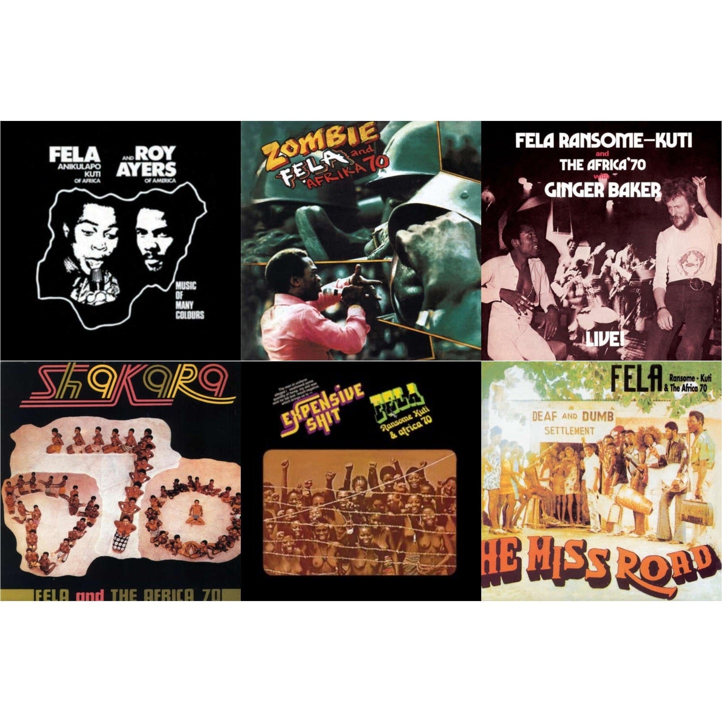 Music Of Many Colours & Zombie & Fela Live With Ginger Baker & Shakara & Expensive Shit & He Miss Road