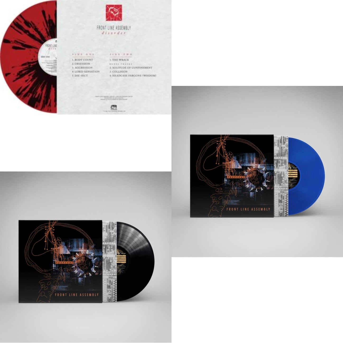This is a 3 LP Vinyl SKU bundle.
1.This LP Vinyl is brand new.Format: LP VinylMusic Style: IndustrialThis item's title is: Disorder (Red & Black Splatter LP Vinyl)Artist: Front Line AssemblyLabel: CLEOPATRA RECORDS INCBarcode: 889466298516Release Date: 5/20/2022
2.