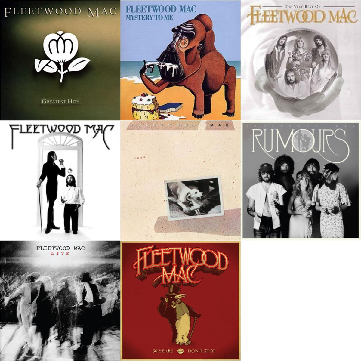 Greatest Hits & Mystery To Me & Very Best Of Fleetwood Mac & Fleetwood Mac (Remastered) & Tusk & Rumours Live (2CD) & Fleetwood Mac Live (Deluxe/3CD) & 50 Years - Don't Stop