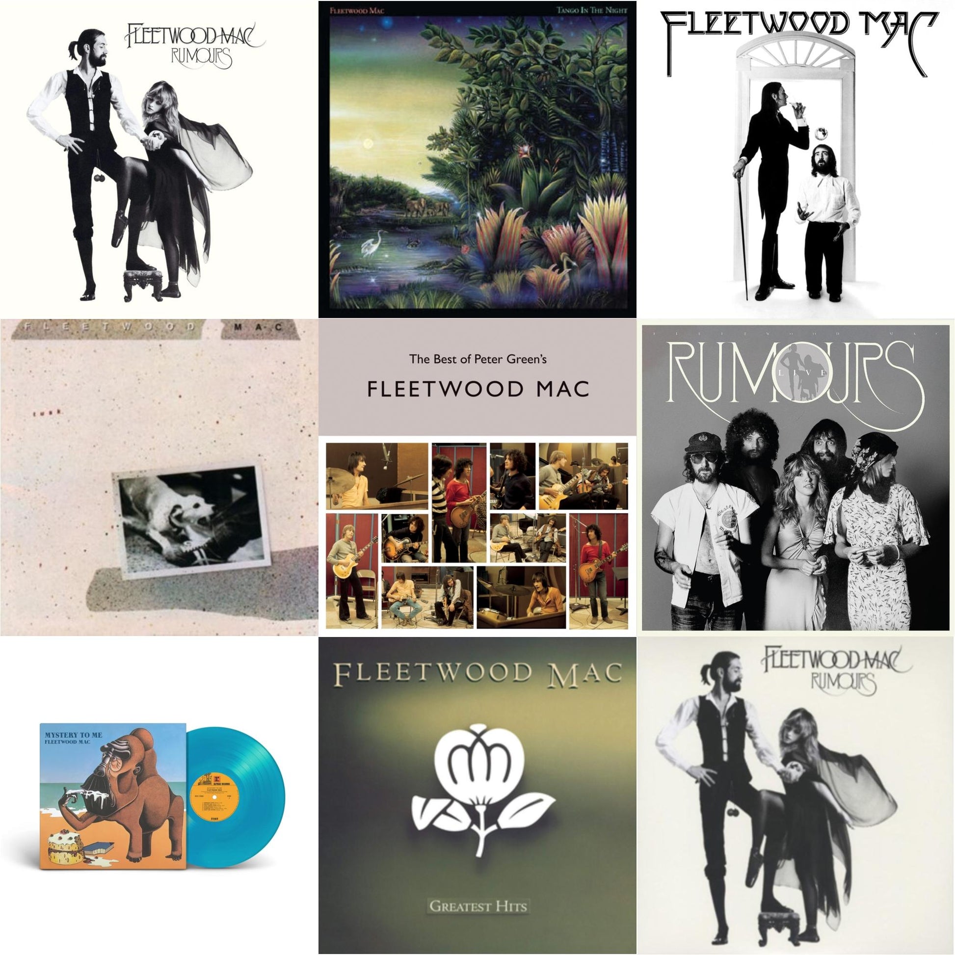 This is a 9 LP Vinyl SKU bundle.
1.This LP Vinyl is brand new.Format: LP VinylMusic Style: Classic RockThis item's title is: RumoursArtist: Fleetwood MacLabel: REPRISEBarcode: 093624979357Release Date: 1/28/2013
2.This LP Vinyl is brand new.