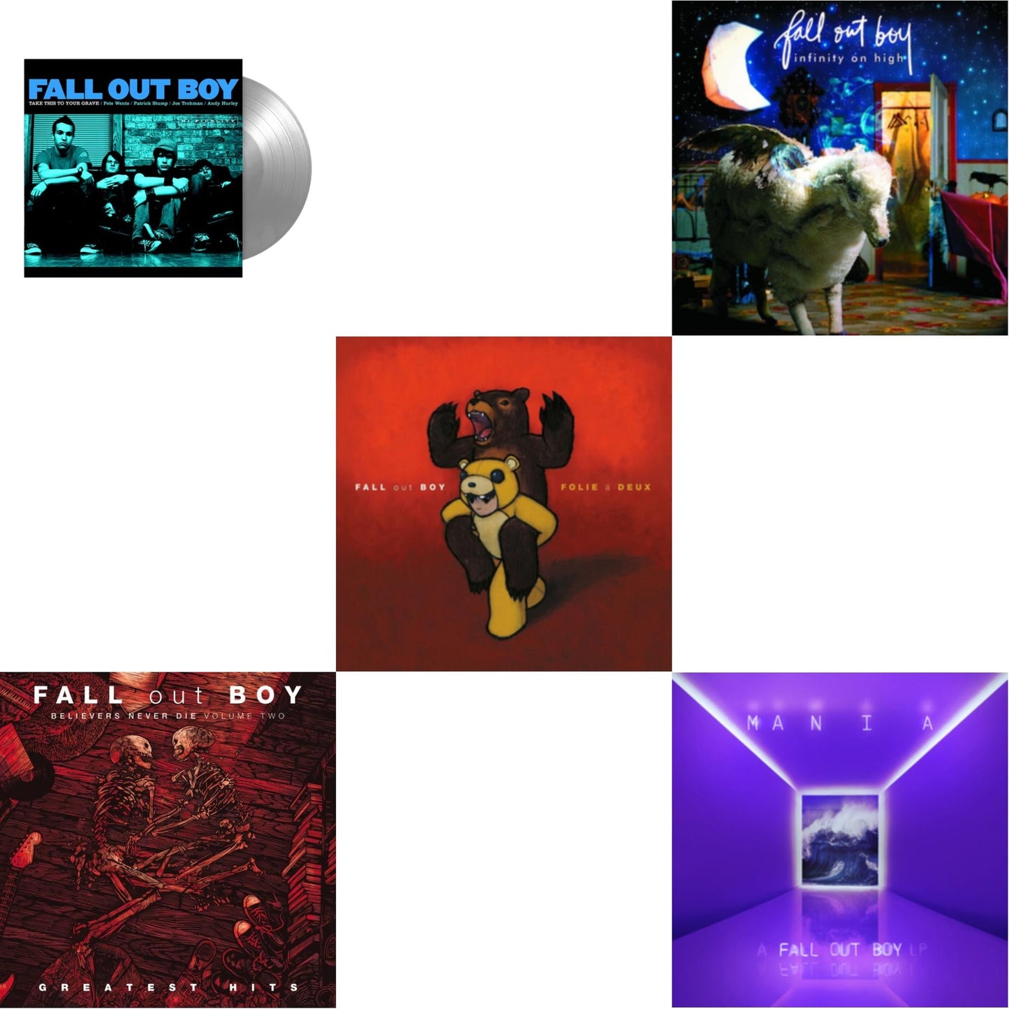 Take This To Your Grave (Fbr 25Th Anniversary Edition/Silver LP Vinyl) & Believers Never Die (Vol. 2) & Folie A Deux & Infinity On High & M A N I  A (LP)
