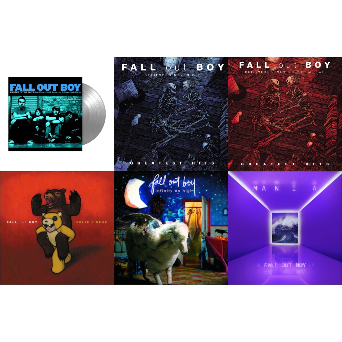 Take This To Your Grave (Fbr 25Th Anniversary Edition/Silver LP Vinyl) & Believers Never Die (2LP) & Believers Never Die (Vol. 2) & Folie A Deux & Infinity On High & M A N I  A (LP)