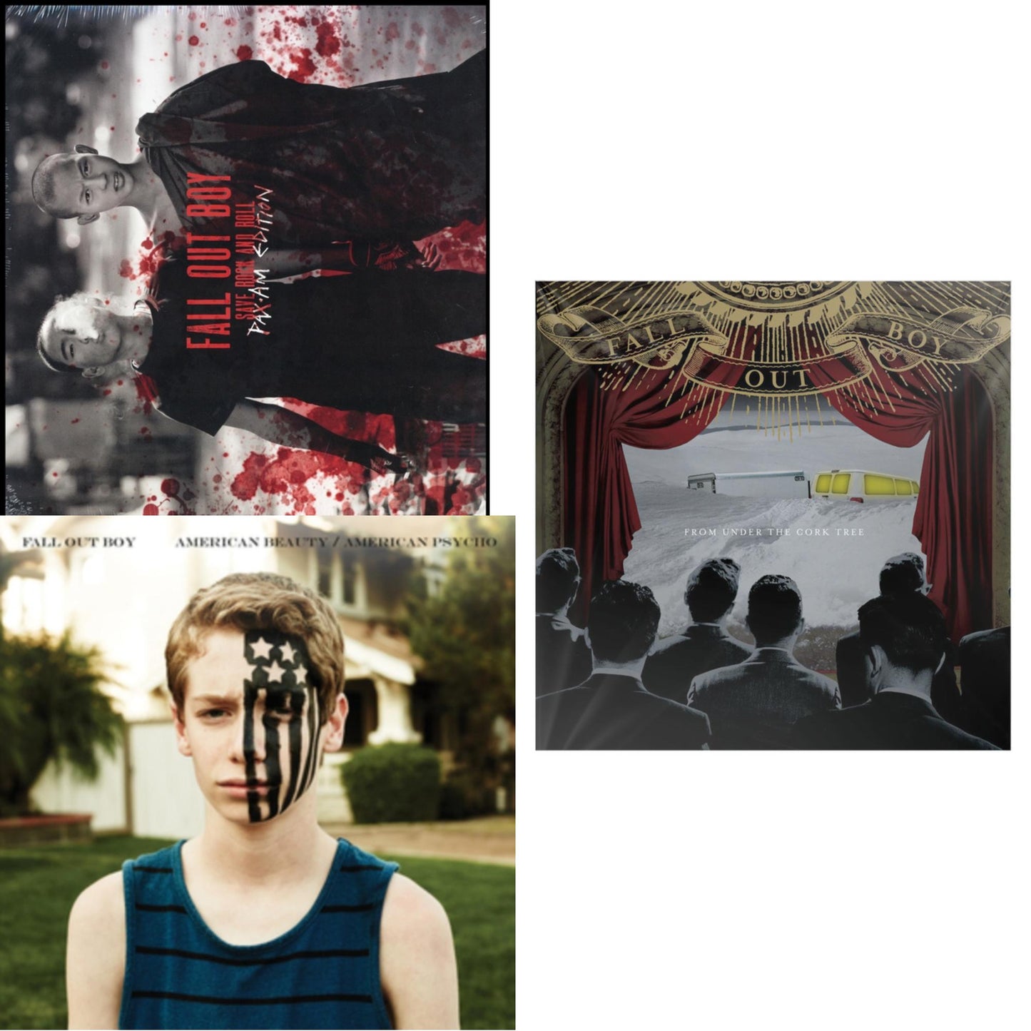 This is a 3 LP Vinyl SKU bundle.
1.This LP Vinyl is brand new.Format: LP VinylMusic Style: Pop RockThis item's title is: American Beauty / American PsychoArtist: Fall Out BoyLabel: ISLANDBarcode: 602547168740Release Date: 5/4/2015
2.This LP Vinyl is brand new.