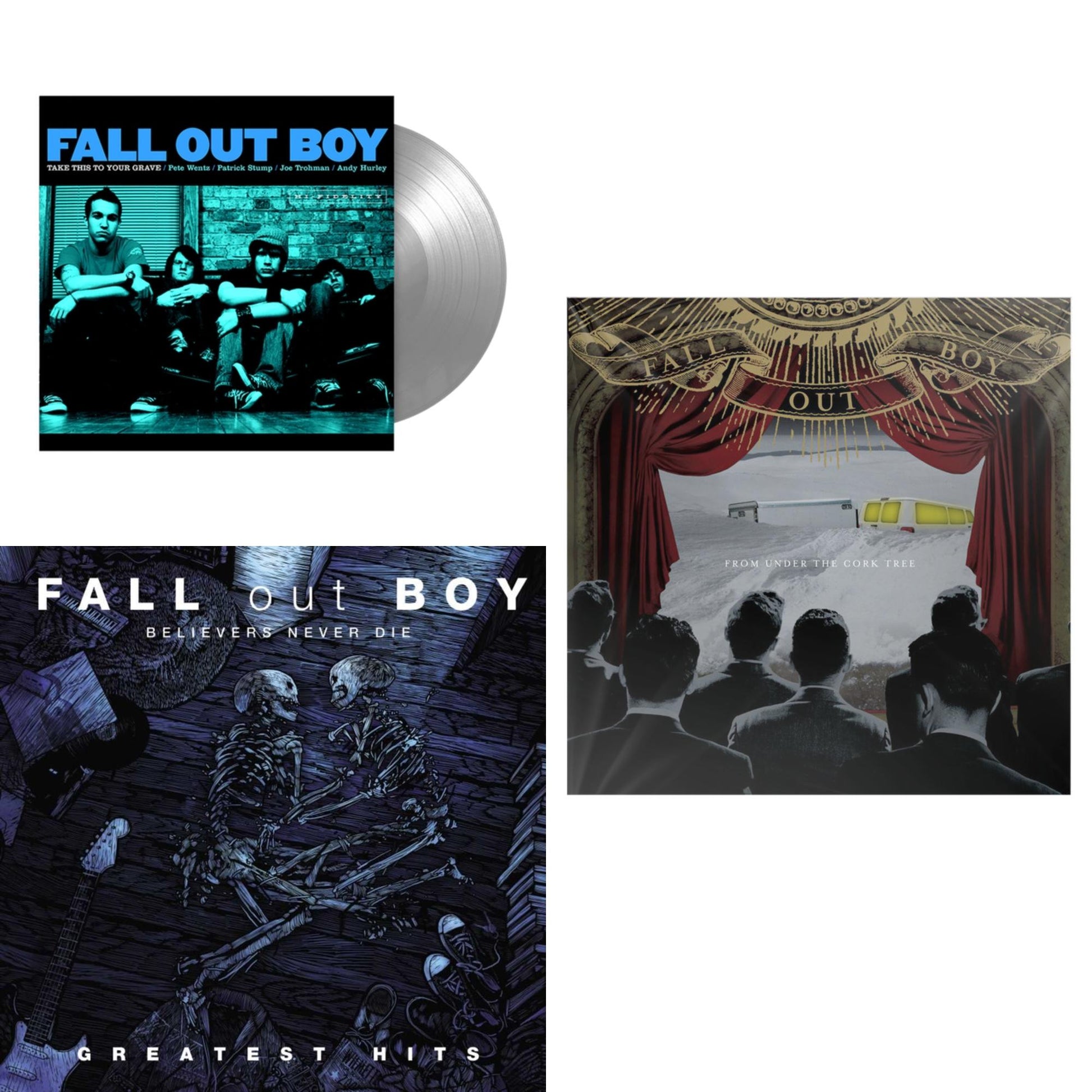This is a 3 LP Vinyl SKU bundle.
1.This LP Vinyl is brand new.Format: LP VinylMusic Style: Pop PunkThis item's title is: Take This To Your Grave (Fbr 25Th Anniversary Edition/Silver LP Vinyl)Artist: Fall Out BoyLabel: Fueled By RamenBarcode: 075678645594Release Date: 4/30/2021
2.
