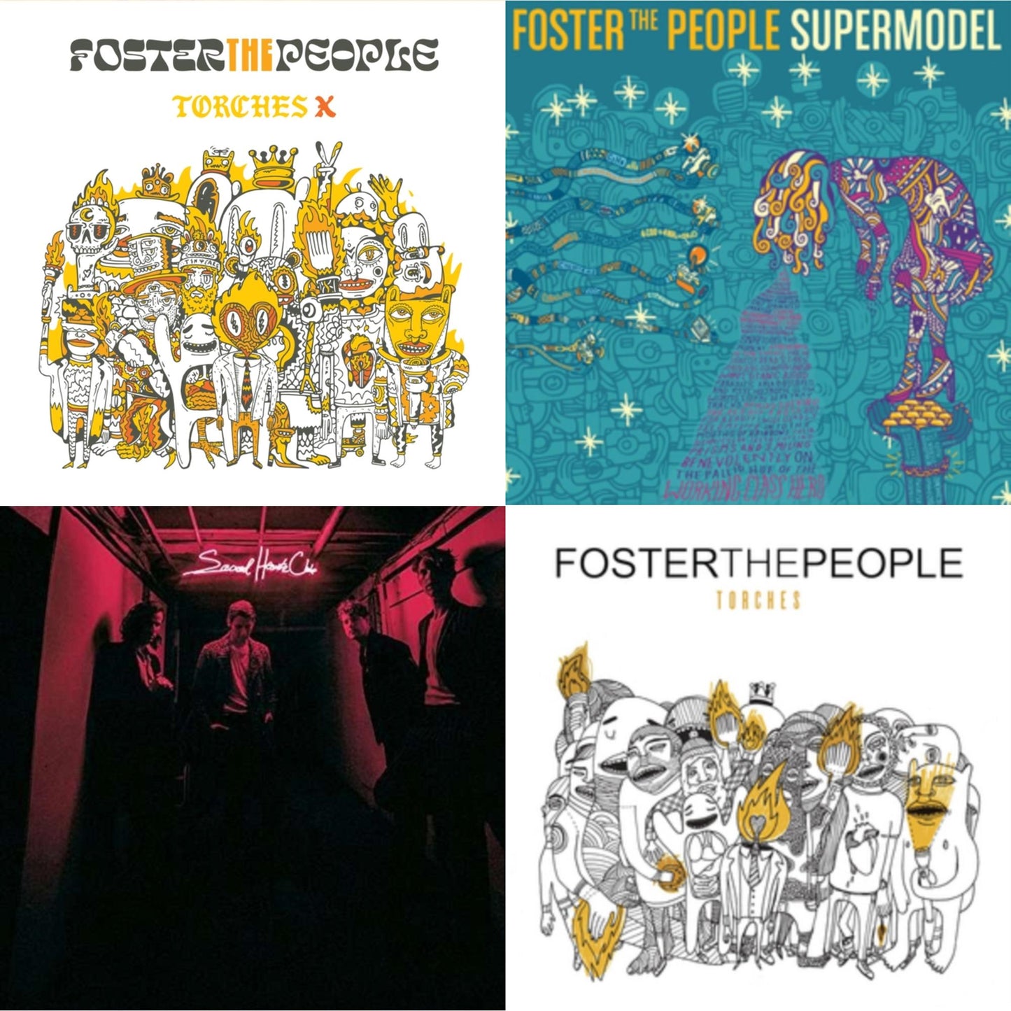 This is a 4 LP Vinyl SKU bundle.
1.This LP Vinyl is brand new.Format: LP VinylMusic Style: Alternative RockThis item's title is: Torches X (Deluxe Edition/2LP)Artist: Foster The PeopleLabel: LEGACYBarcode: 194399280911Release Date: 4/8/2022
2.This LP Vinyl is brand new.