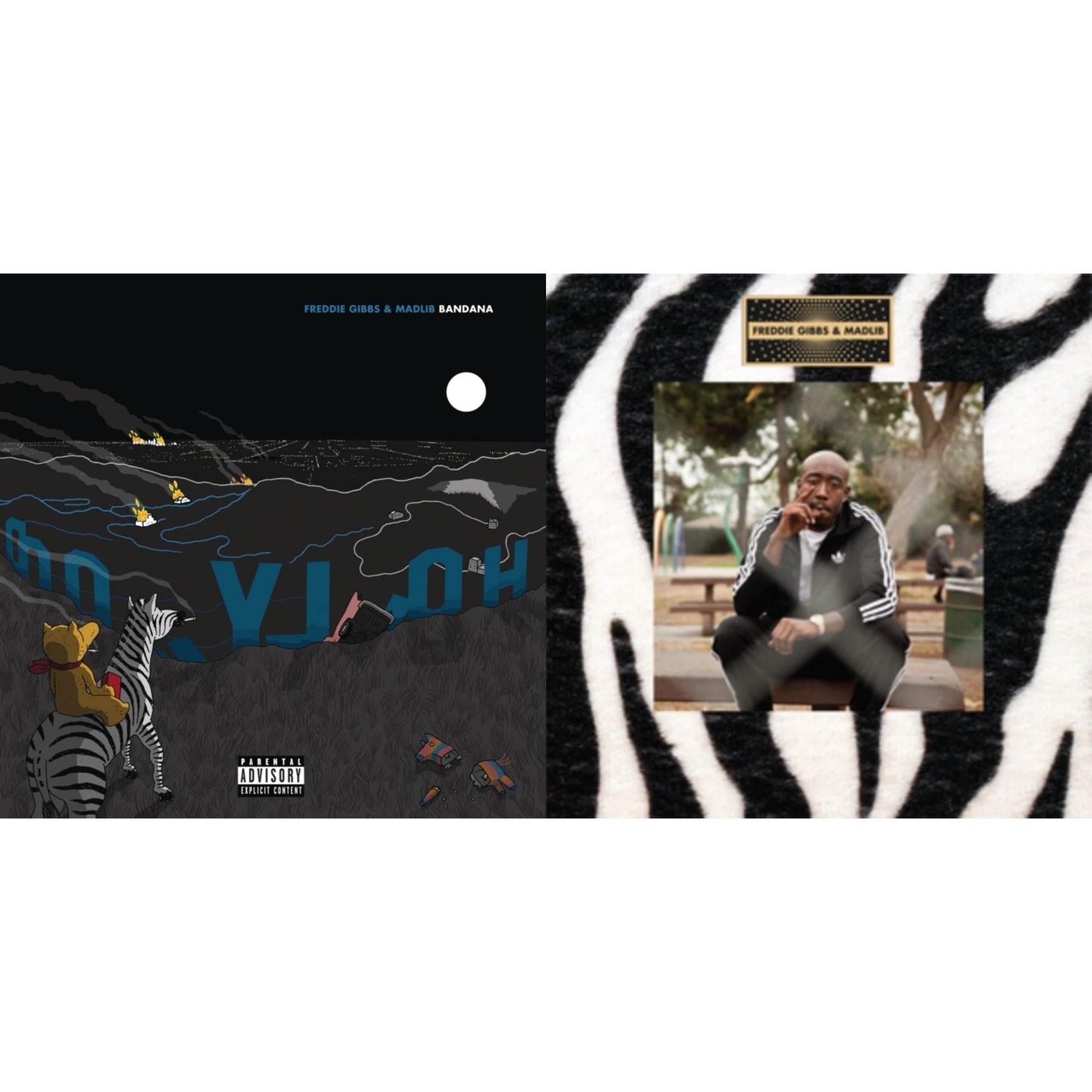 This is a 2 LP Vinyl SKU bundle.
1.This LP Vinyl is brand new.Format: LP VinylMusic Style: GangstaThis item's title is: Bandana (X) (150G)Artist: Freddie & Madlib GibbsLabel: RCA RECORDSBarcode: 190759349212Release Date: 7/26/2019
2.This LP Vinyl is brand new.