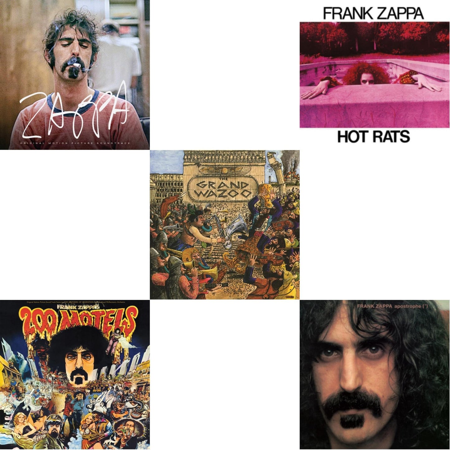 Zappa Ost (2LP/Crystal Clear Vinyl/180G) & 200 Motels Ost (50Th Anniversary) (2LP) & Grand Wazoo & Hot Rats & Apostrophe