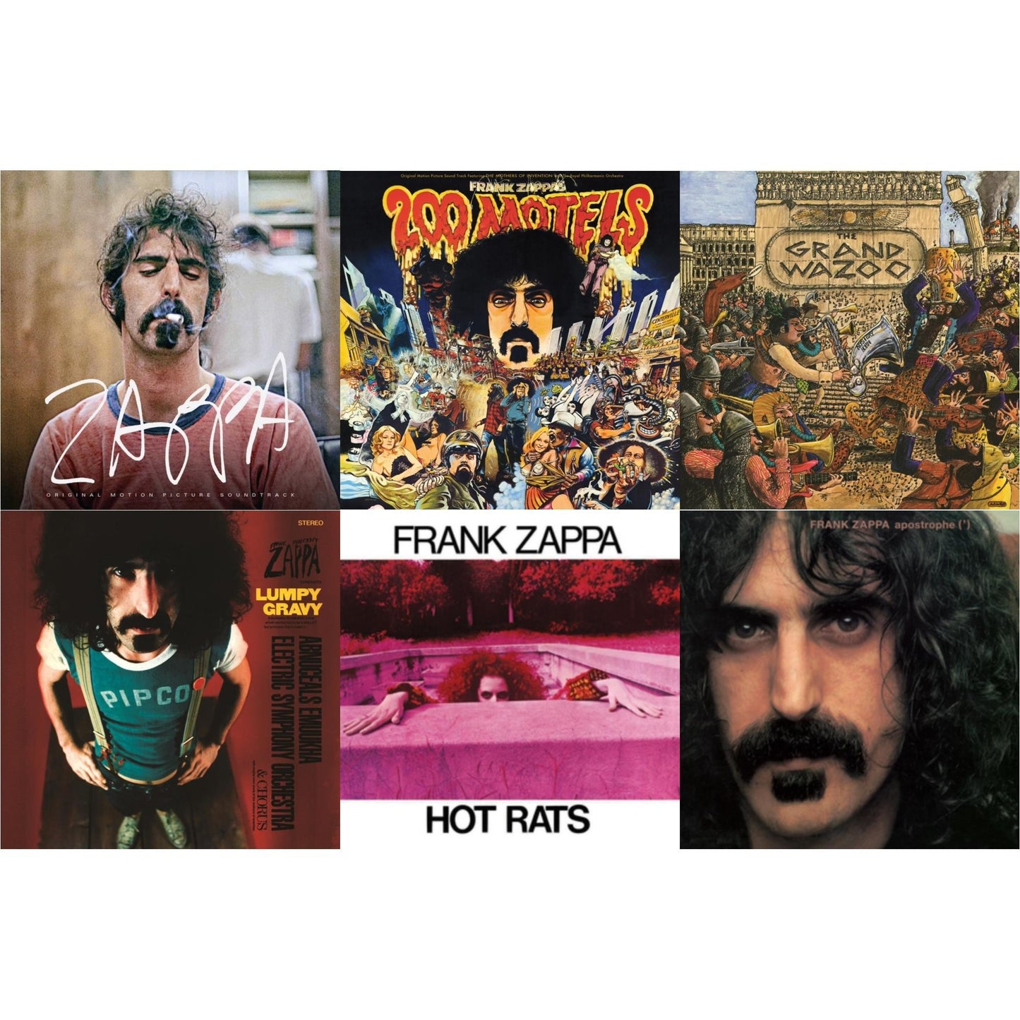 Zappa Ost (2LP/Crystal Clear Vinyl/180G) & 200 Motels Ost (50Th Anniversary) (2LP) & Grand Wazoo & Lumpy Gravy & Hot Rats & Apostrophe