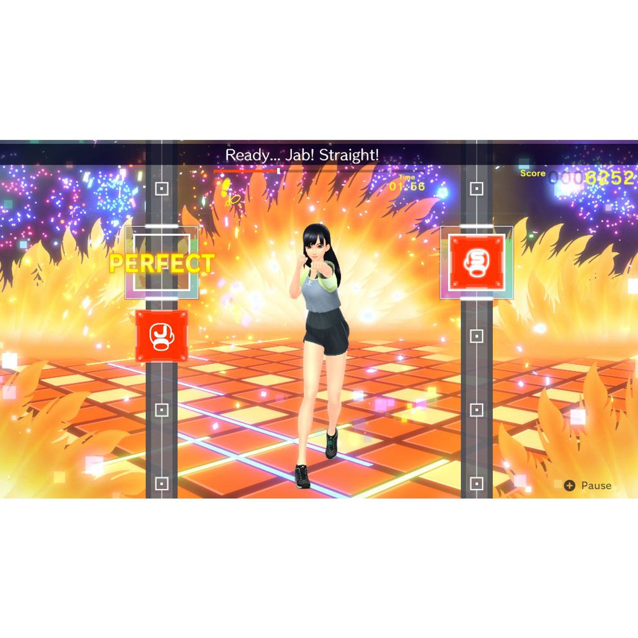 This is brand new.Work out at home and punch to the beat Jab, uppercut, dodge, and more to catchy pop tunes in this rhythmic boxing game! Pass a Joy-Con controller to an exercise buddy and box to the beat together.