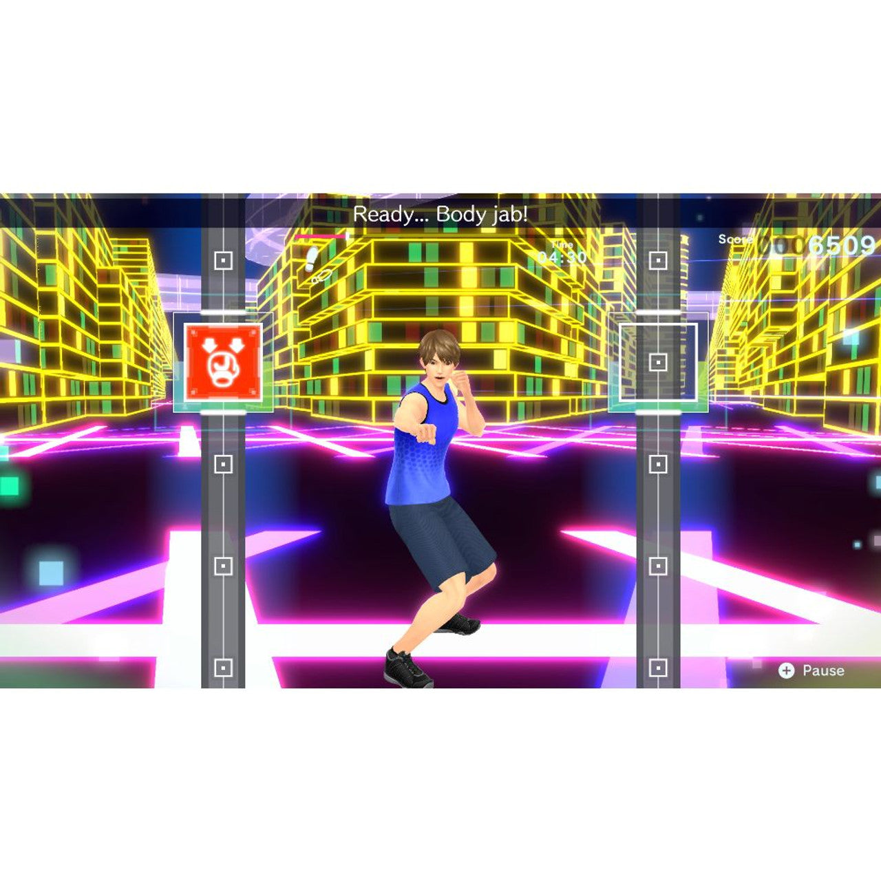 This is brand new.Work out at home and punch to the beat Jab, uppercut, dodge, and more to catchy pop tunes in this rhythmic boxing game! Pass a Joy-Con controller to an exercise buddy and box to the beat together.