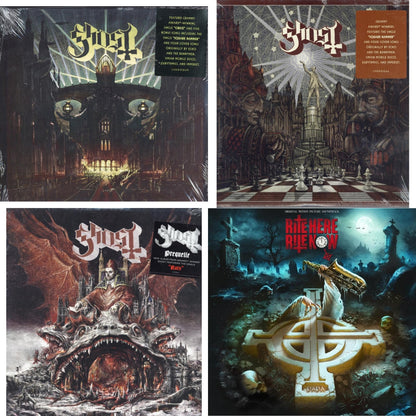 This is a 4 LP Vinyl SKU bundle.
1.This LP Vinyl is brand new.Format: LP VinylMusic Style: Hard RockThis item's title is: Meliora (Deluxe Edition)Artist: GhostLabel: LOMA VISTA/CONCORDBarcode: 888072012332Release Date: 9/16/2016
2.This LP Vinyl is brand new.