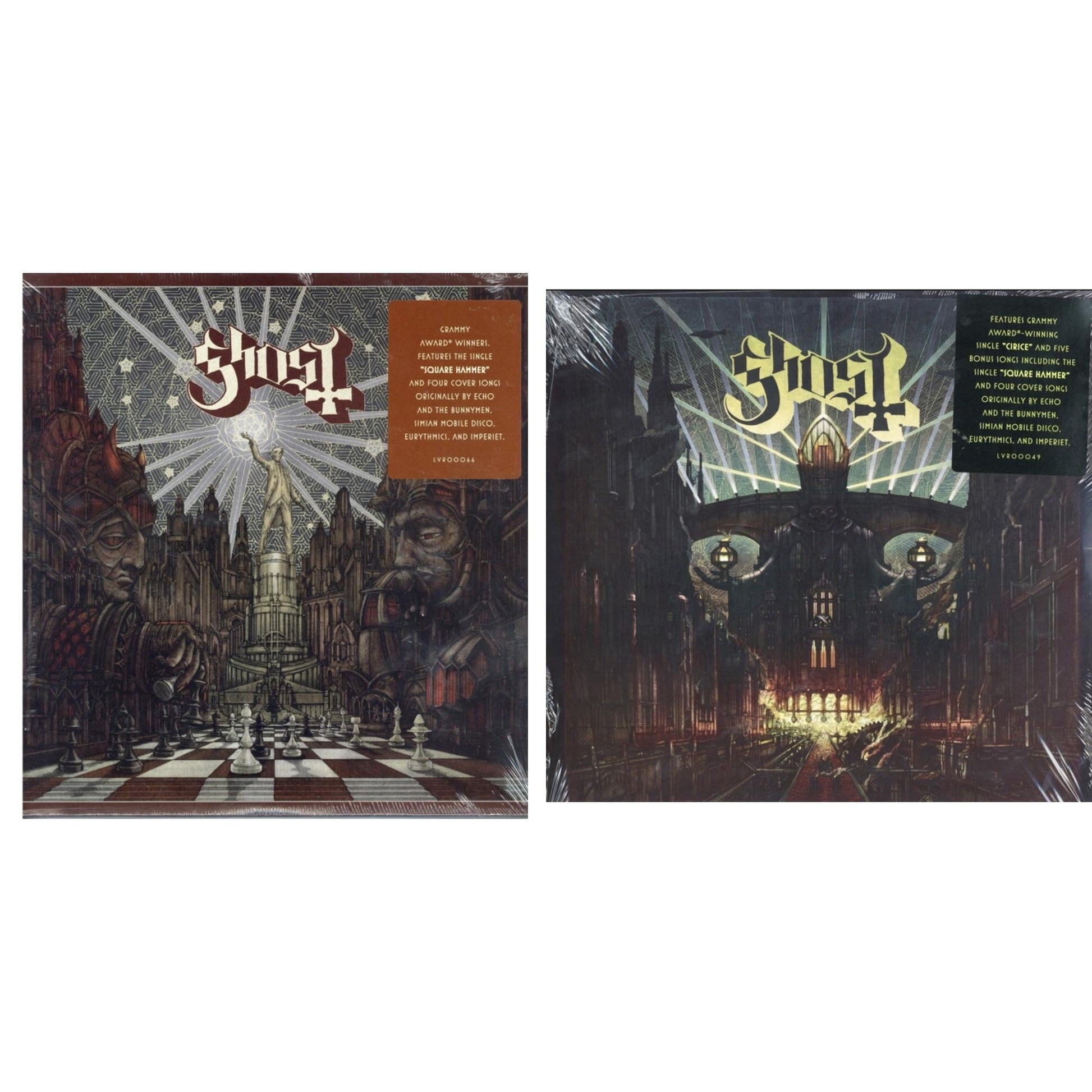 This is a 2 LP Vinyl SKU bundle.
1.This LP Vinyl is brand new.Format: LP VinylMusic Style: Hard RockThis item's title is: Meliora (Deluxe Edition)Artist: GhostLabel: LOMA VISTA/CONCORDBarcode: 888072012332Release Date: 9/16/2016
2.This LP Vinyl is brand new.
