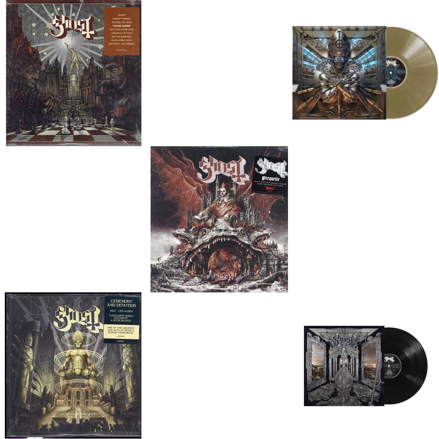 Popestar & Ceremony & Devotion (2LP) & Prequelle (LP) & Phantomime (Gold LP Vinyl) & Skeleta