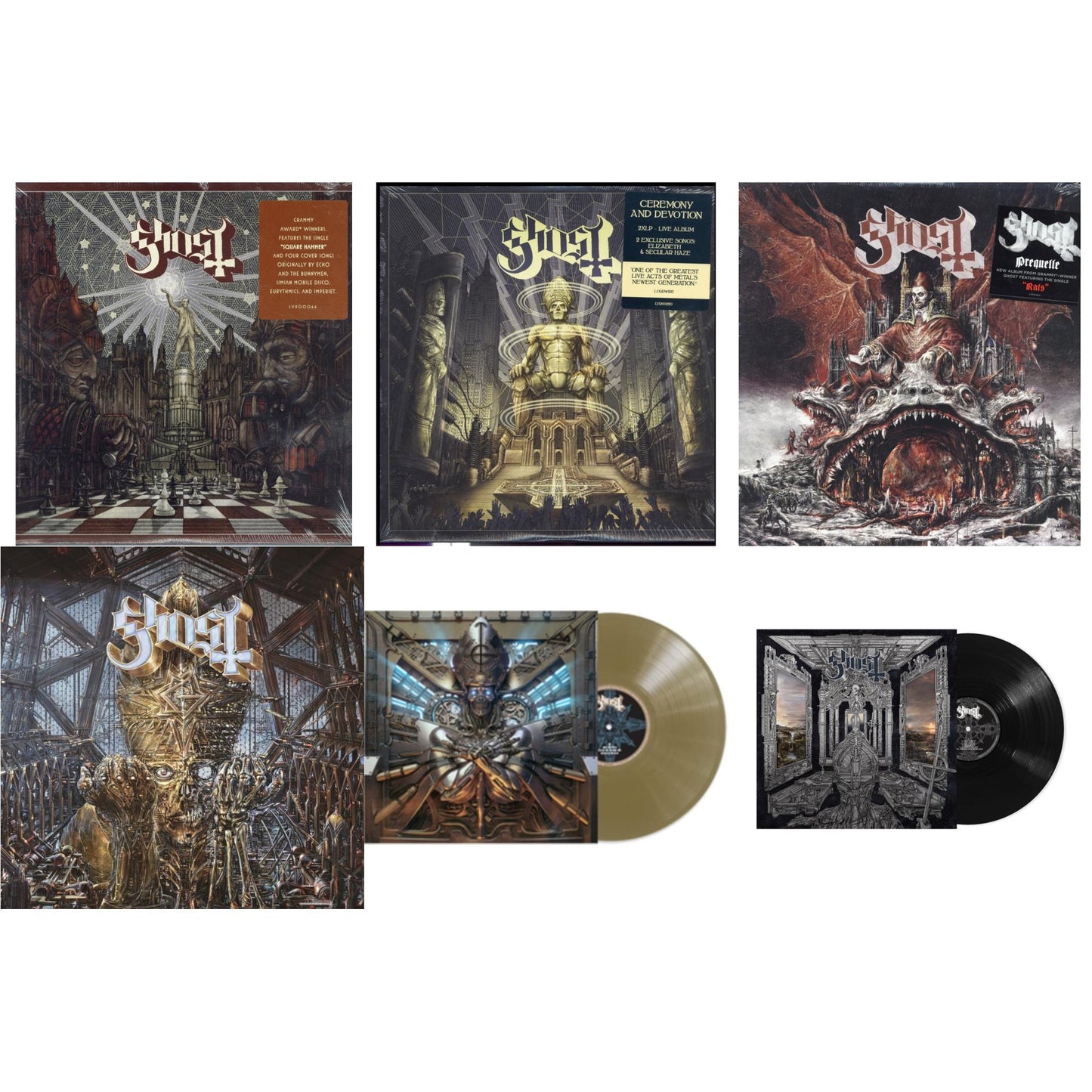 Popestar & Ceremony & Devotion (2LP) & Prequelle (LP) & Impera & Phantomime (Gold LP Vinyl) & Skeleta