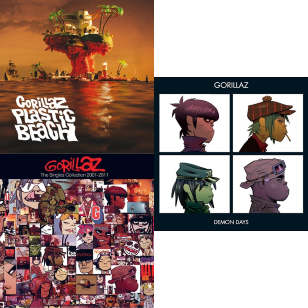 Gorillaz - Demon Days & Plastic Beach & Singles Collection 2001 -  2011 - CD Bundle