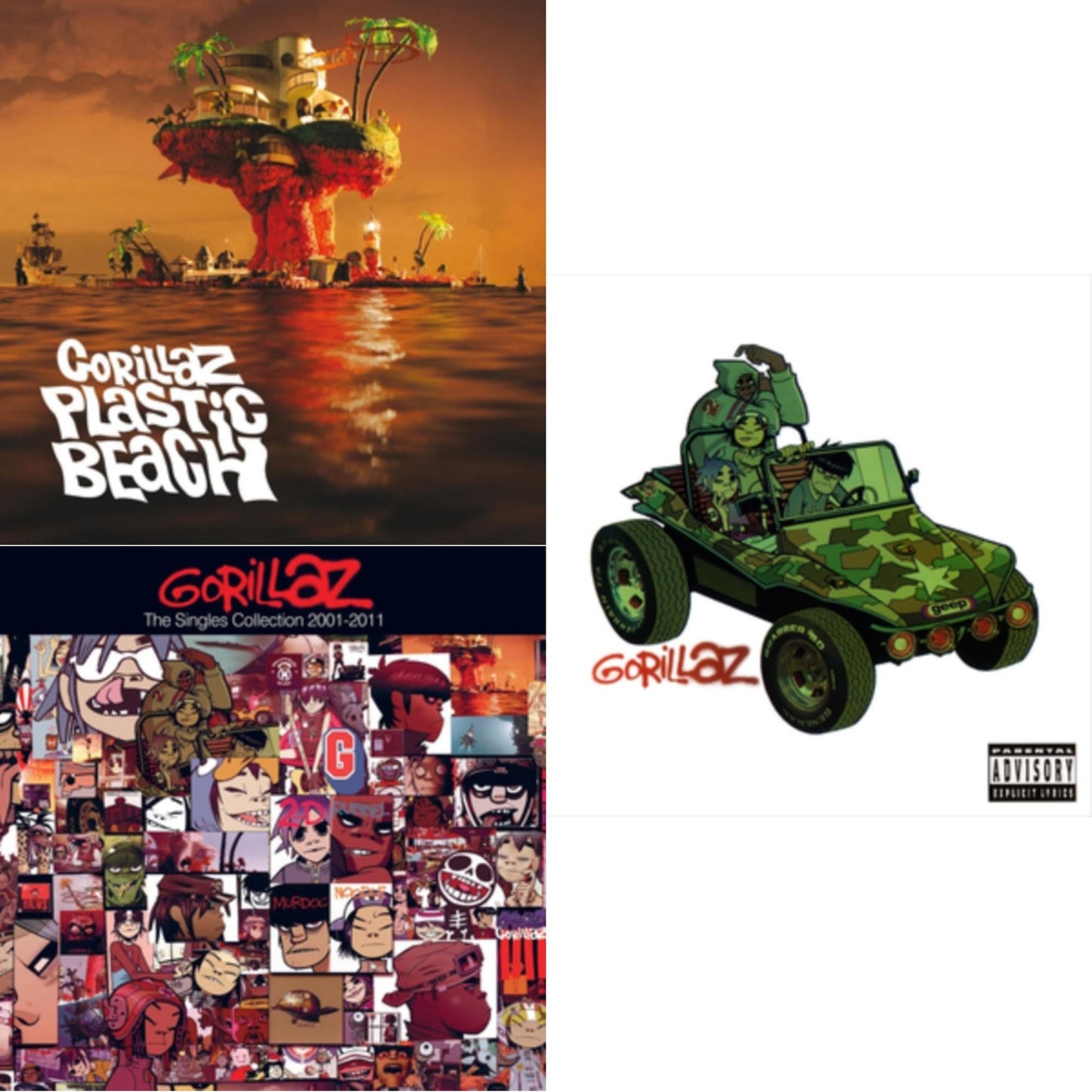 Plastic Beach & Singles Collection 2001 -  2011 & Gorillaz