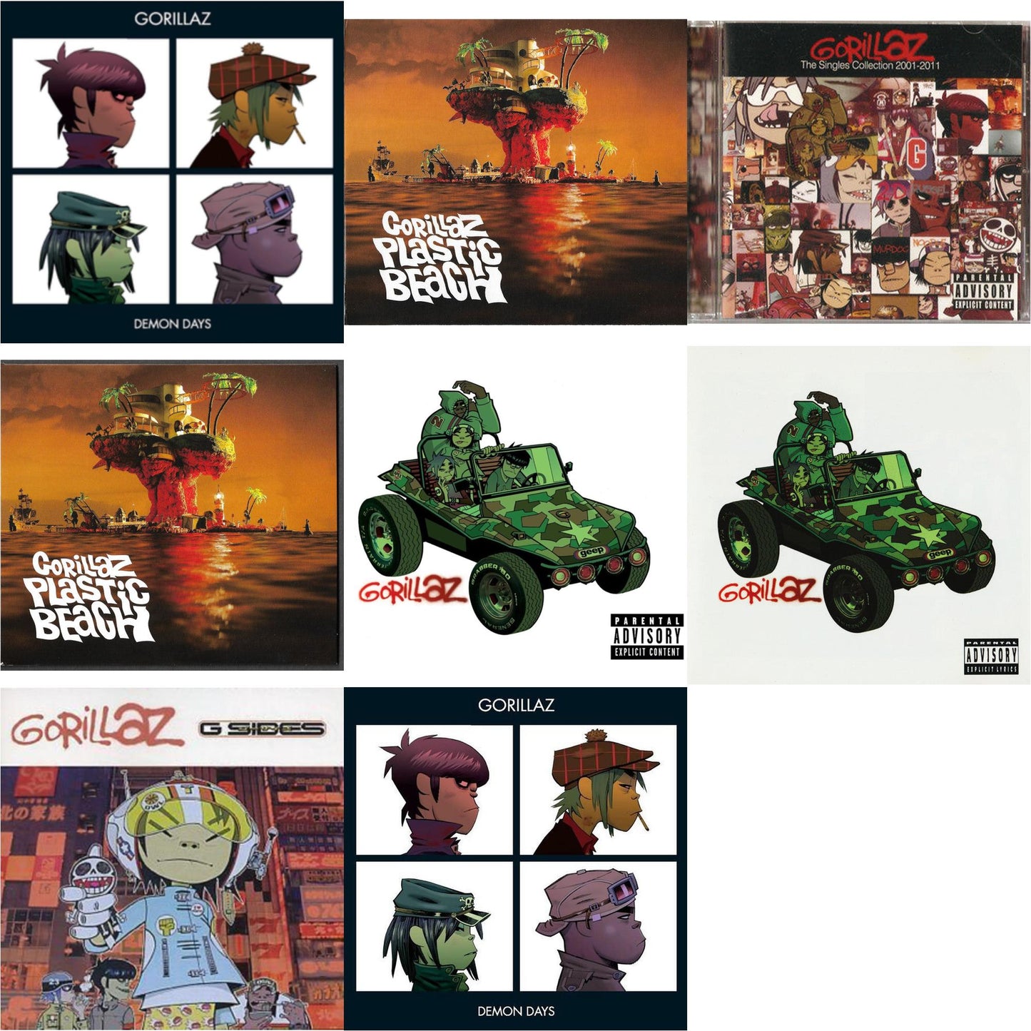 Demon Days & Plastic Beach & Singles Collection 2001 -  2011 & Plastic Beach & Gorillaz & Gorillaz & G-Sides & Demon Days
