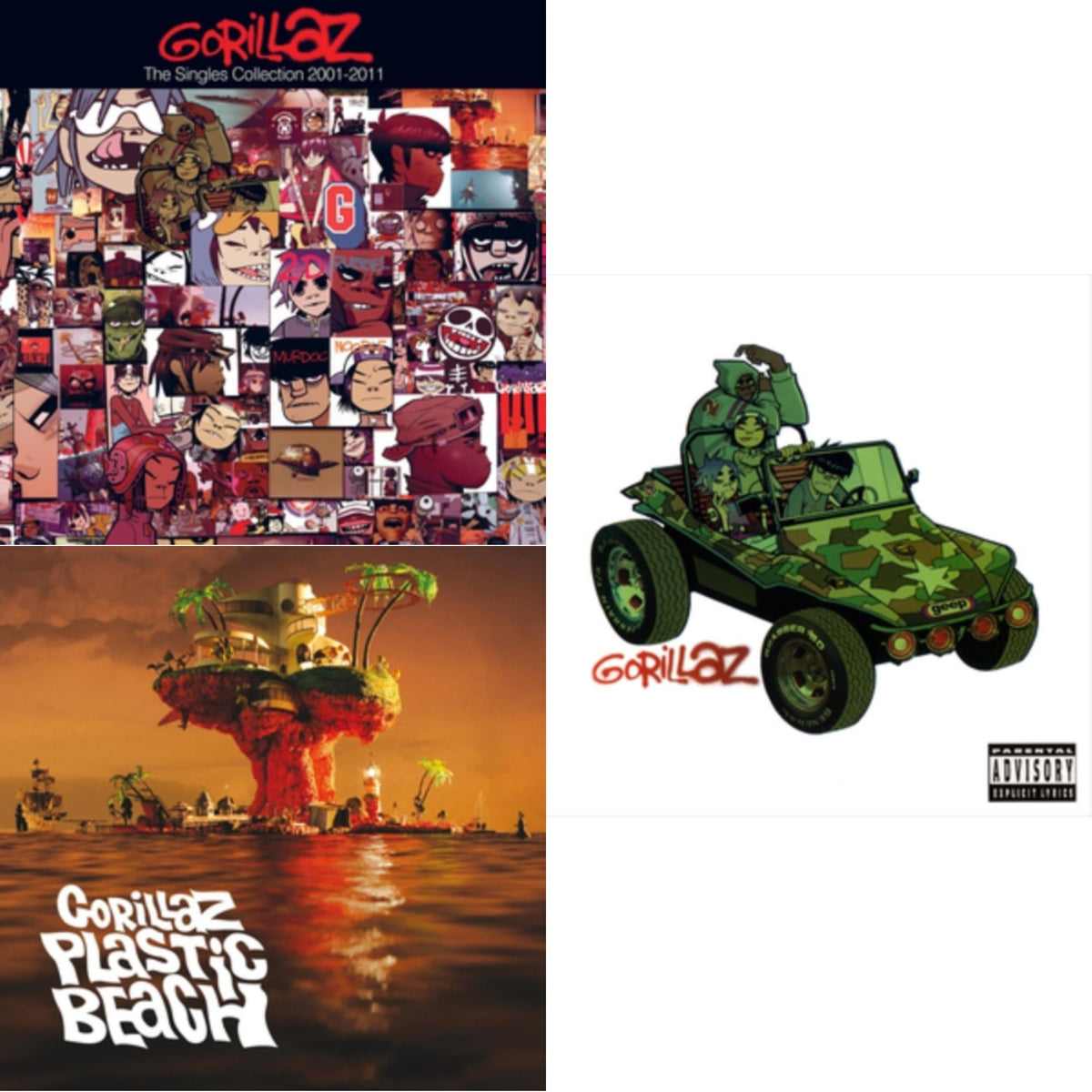 Gorillaz - Plastic Beach & Singles Collection 2001 -  2011 & Gorillaz - CD Bundle