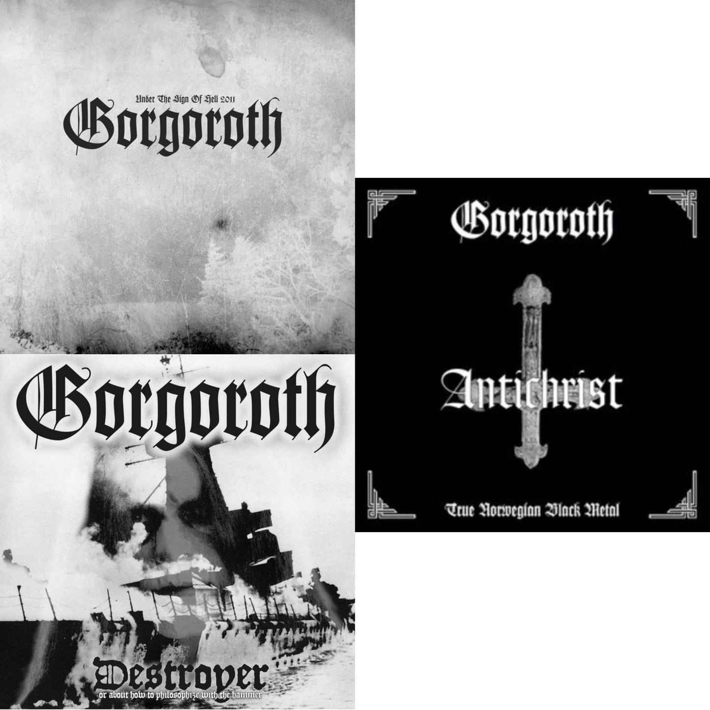 This is a 3 LP Vinyl SKU bundle.
1.This LP Vinyl is brand new.Format: LP VinylMusic Style: Black MetalThis item's title is: Under The Sign Of Hell 2011 (White/Black Marble LP Vinyl)Artist: GorgorothLabel: SOULSELLERBarcode: 3663663013298Release Date: 10/6/2023
2.