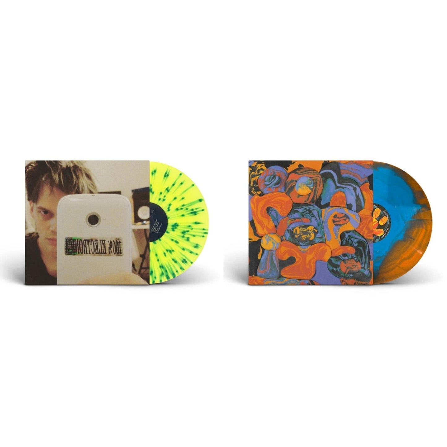 100% Electronica LP (Neon Yellow W/ Green Splatter Vinyl) & Ooh Rap I Ya (Blue & Orange Swirl LP Vinyl)