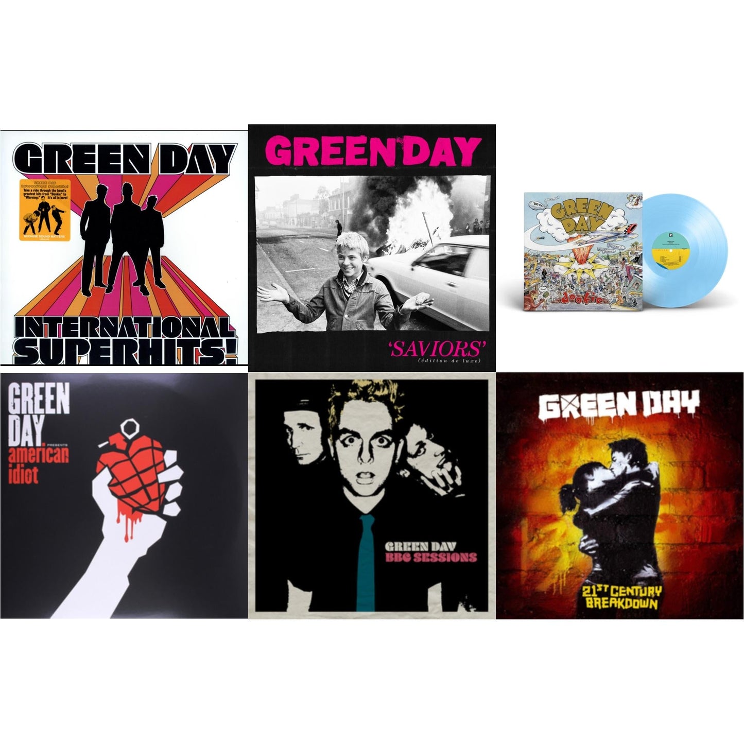 International Superhits & Saviors (Edition De Luxe/2LP/Hot Pink W/ White Splatter Vinyl) & Dookie (X) (Baby Blue LP Vinyl) & American Idiot & Bbc Sessions (X) (2LP/Milky Clear Vinyl) (I) & 21St Century Breakdown