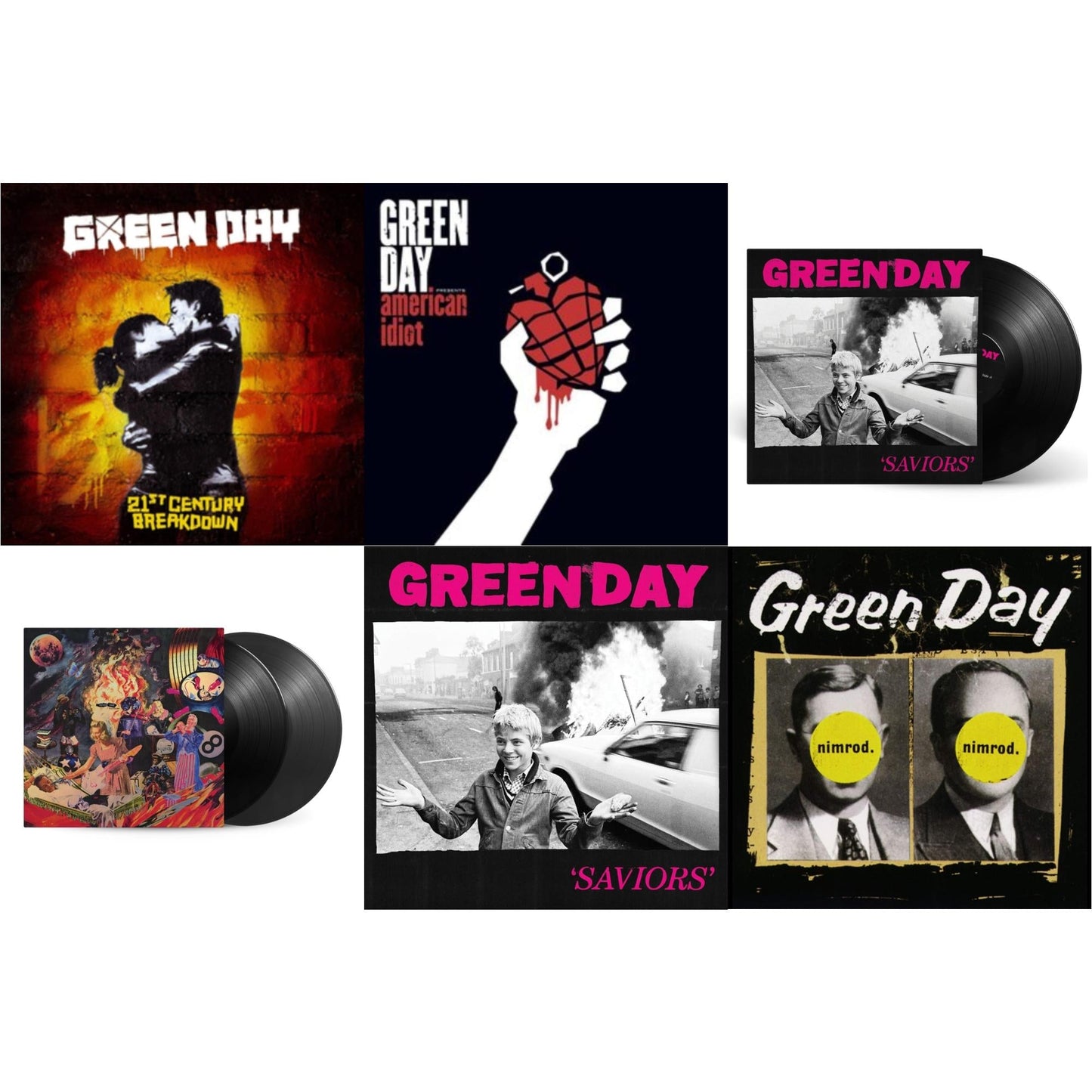 This is a 6 LP Vinyl SKU bundle.
1.This LP Vinyl is brand new.Format: LP VinylThis item's title is: Saviors (180G/Deluxe LP Vinyl)Artist: Green DayBarcode: 093624866091Release Date: 1/19/2024
2.This LP Vinyl is brand new.