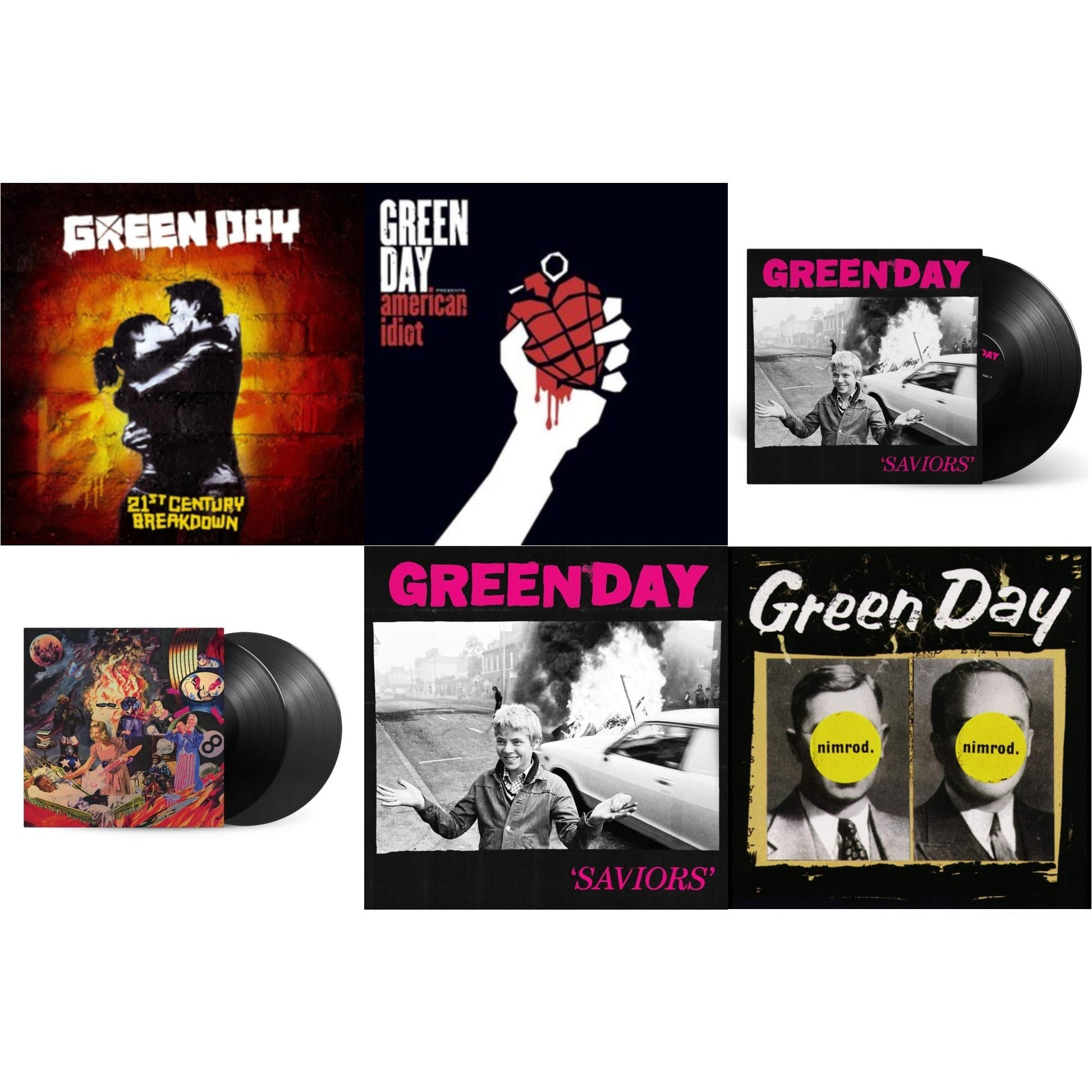 This is a 6 LP Vinyl SKU bundle.
1.This LP Vinyl is brand new.Format: LP VinylThis item's title is: Saviors (180G/Deluxe LP Vinyl)Artist: Green DayBarcode: 093624866091Release Date: 1/19/2024
2.This LP Vinyl is brand new.