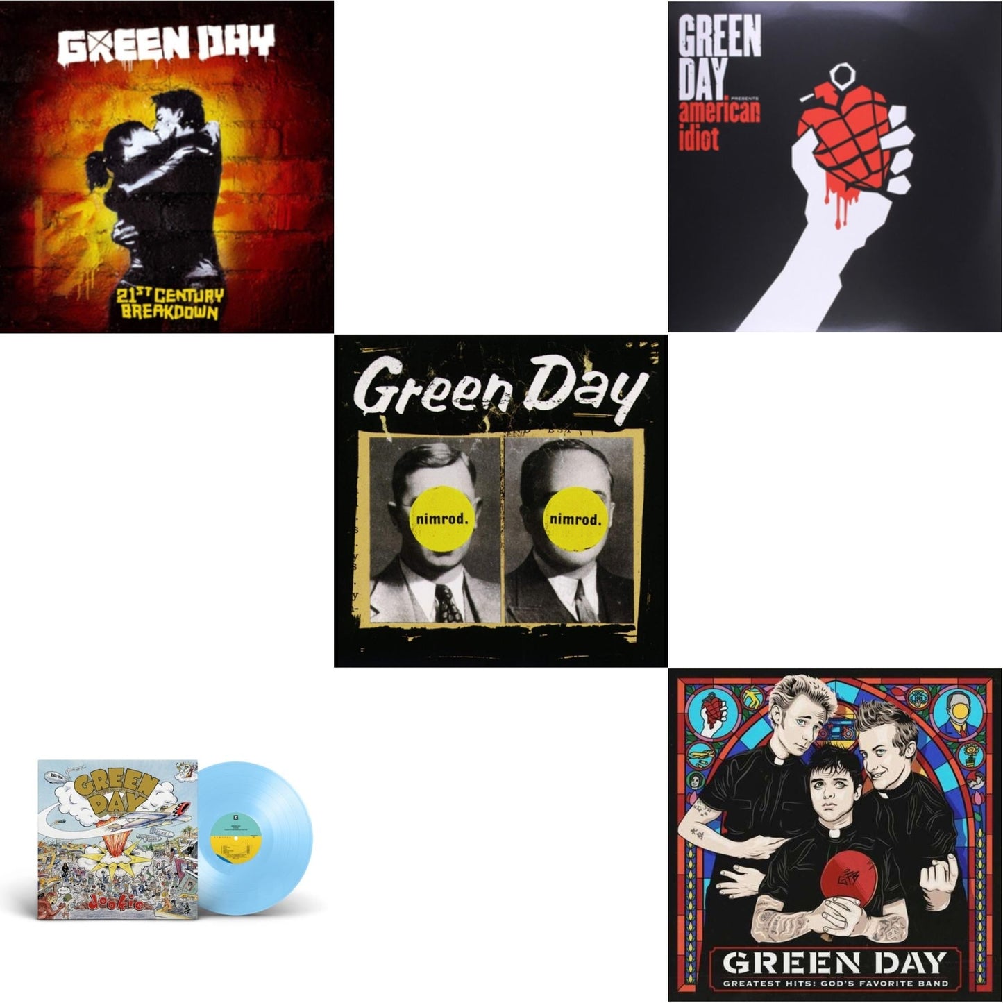 Dookie (X) (Baby Blue LP Vinyl) & American Idiot & Nimrod & Greatest Hits: God's Favorite Band (X) & 21St Century Breakdown